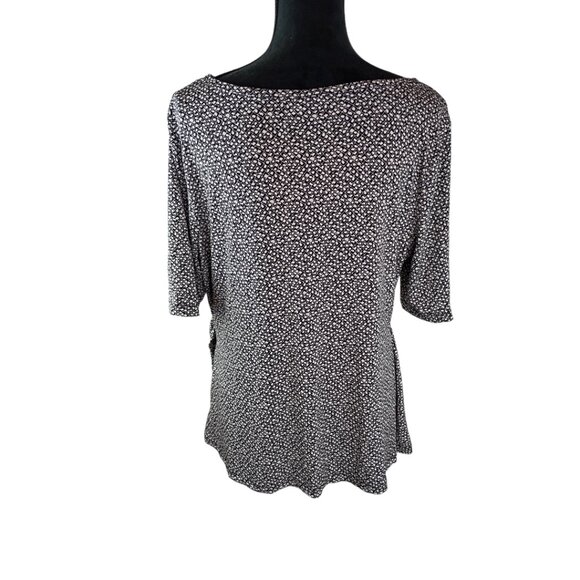GEORGE Women's Tunic Blouse Top XL Grey Polyester Spandex Polka Dot Lightweight - Picture 3 of 5